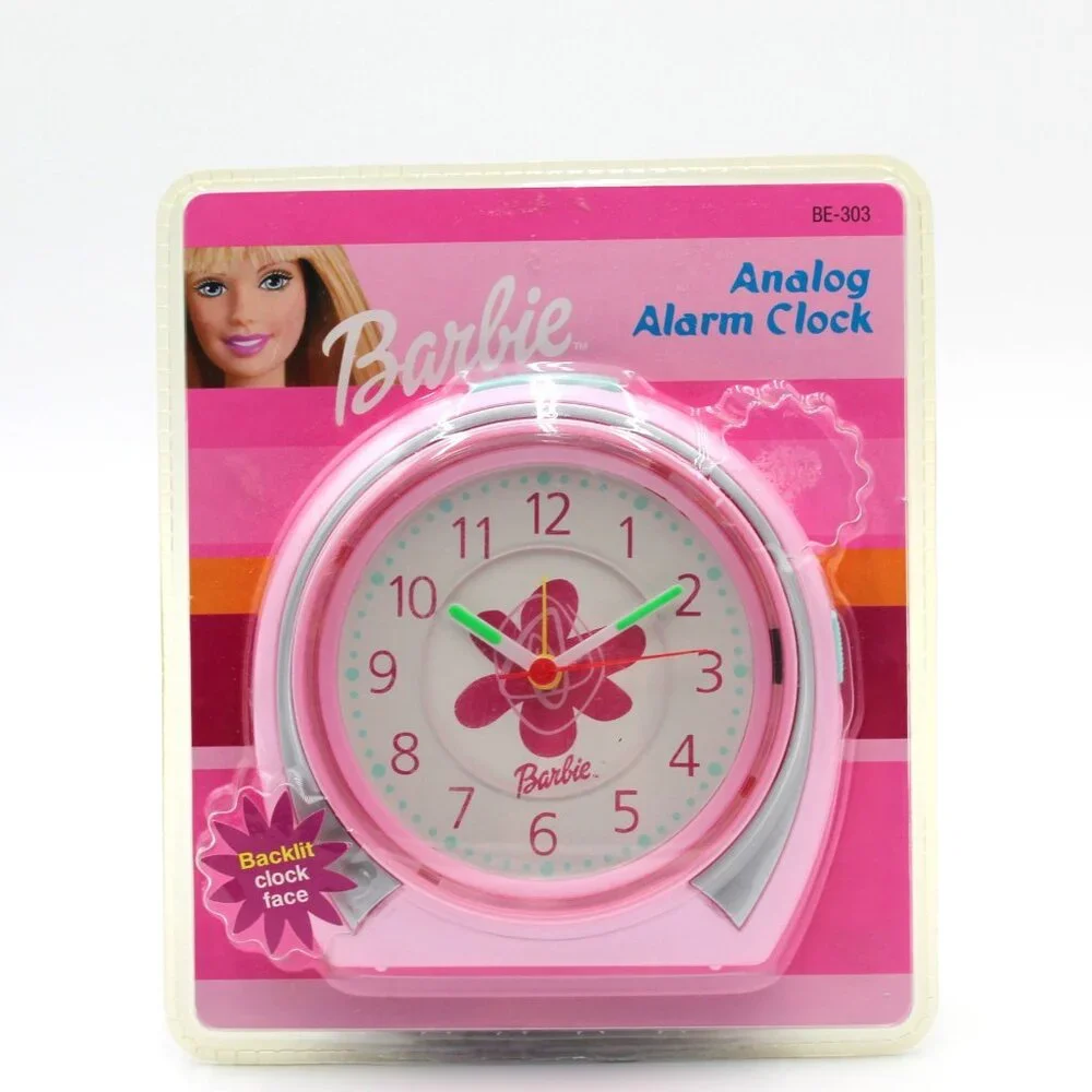 Vintage Barbie Analog Alarm Clock With Backlit Clock Face Item BE-303 Mattel NOS